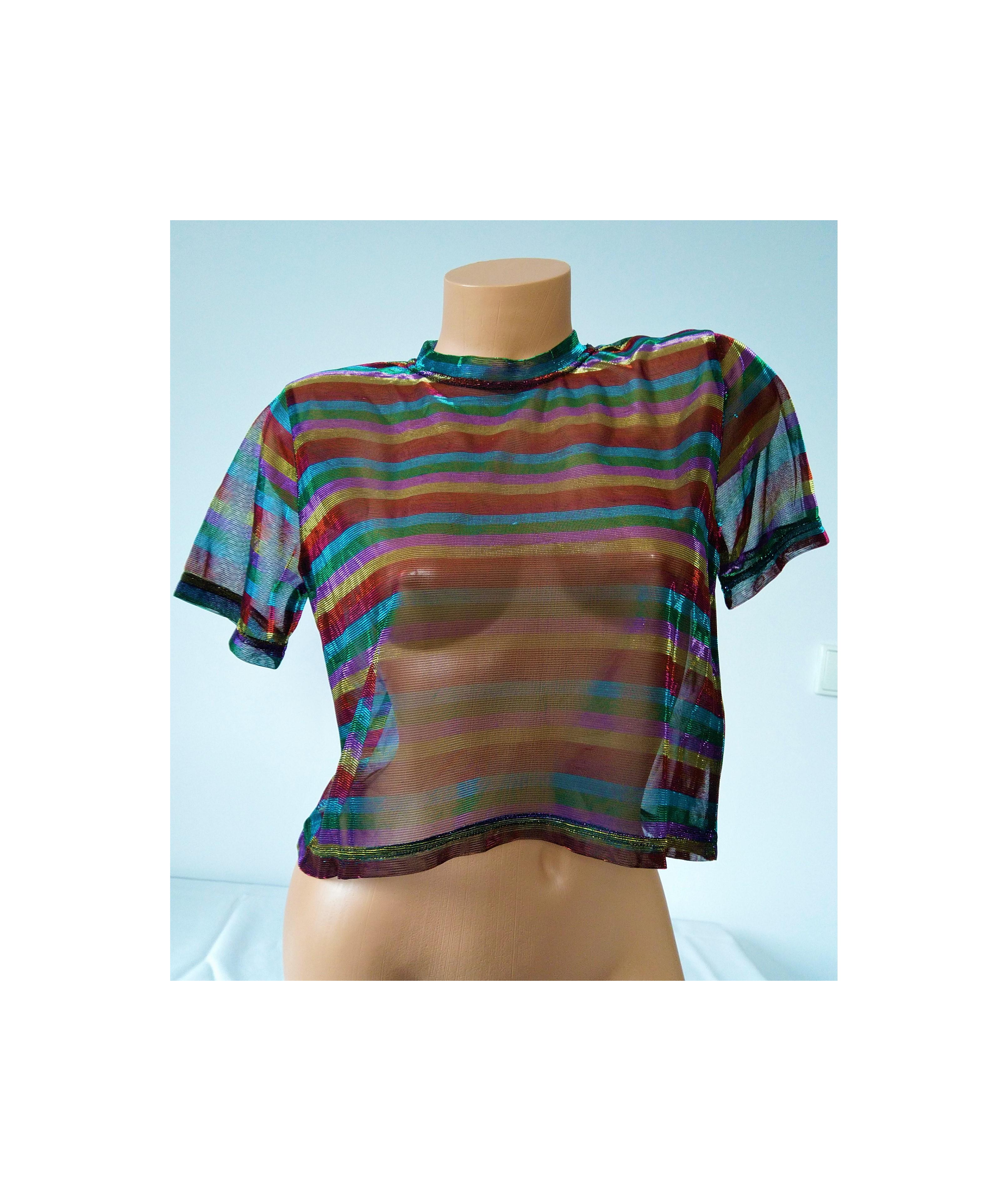 Lesklý průhledný crop top DAISY STREET