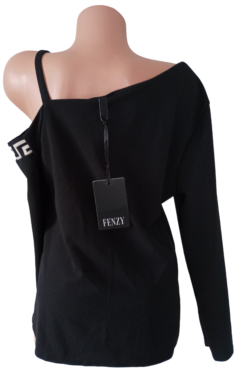 Černá elegantní halenka s dlouhými rukávy